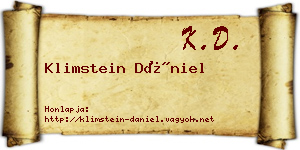 Klimstein Dániel névjegykártya